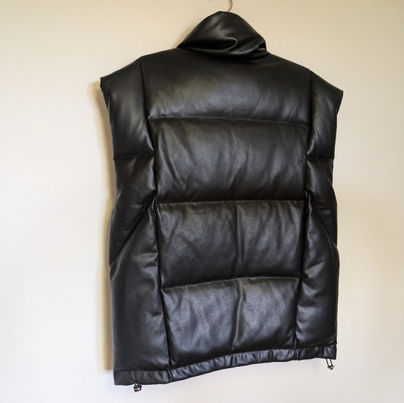 Circle Of Trust Stella Bodywarmer Sleeveless Vegan Leather Oversized Puffer Vest - Picture 9 of 17